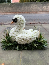 3D Swan funeral tribute